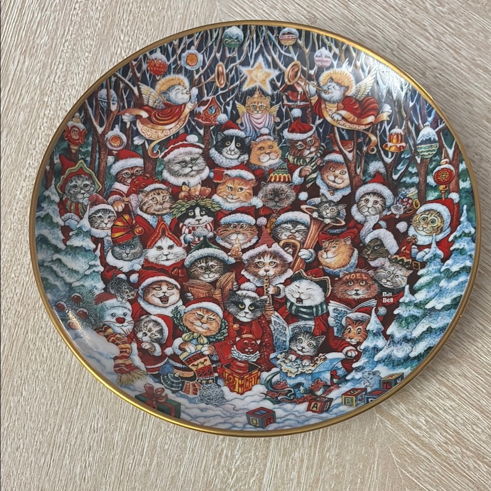 Festive Cat Collector's Plate